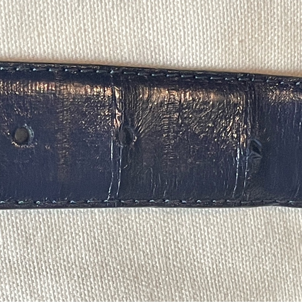 Men’s Genuine Leather Dark Blue Belt Size 52 Iguana - Picture 10 of 12